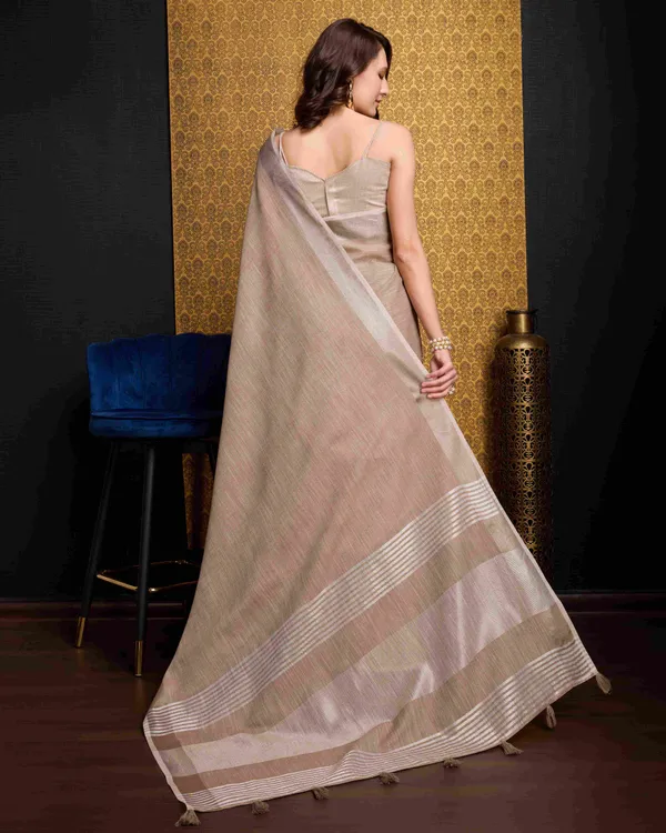 Chiku_Linen_Saree_For_Women_&_Girls
