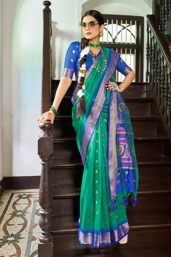 Green_Rama_Raw_Silk_For_Women_&_Girls