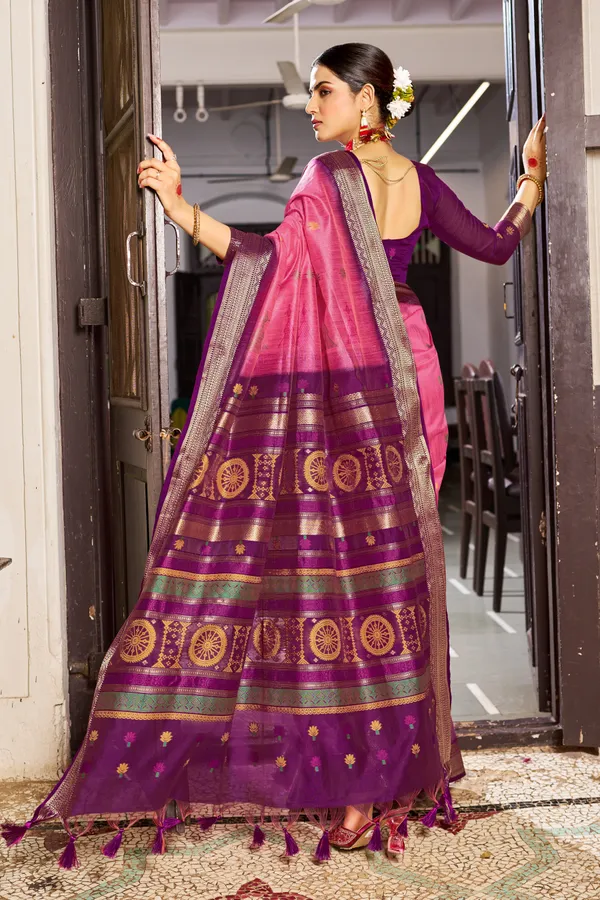 Pink_Raw_Silk_For_Women_&_Girls