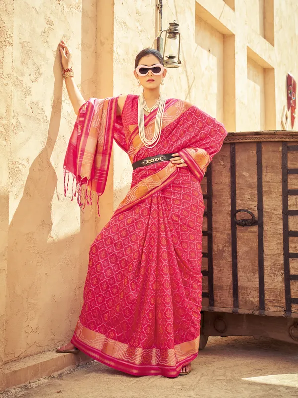Gajari_Pink_Soft_Silk_For_Women_&_Girls