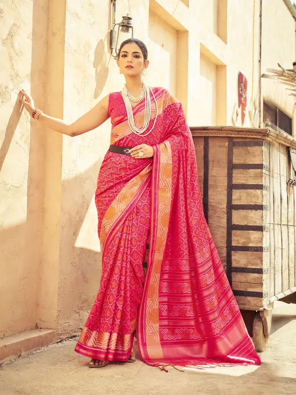 Gajari_Pink_Soft_Silk_For_Women_&_Girls