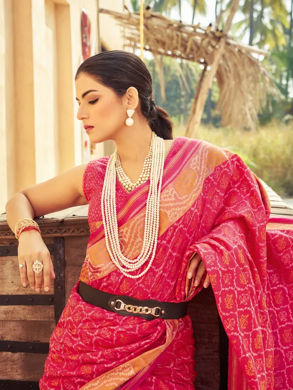 Gajari_Pink_Soft_Silk_For_Women_&_Girls