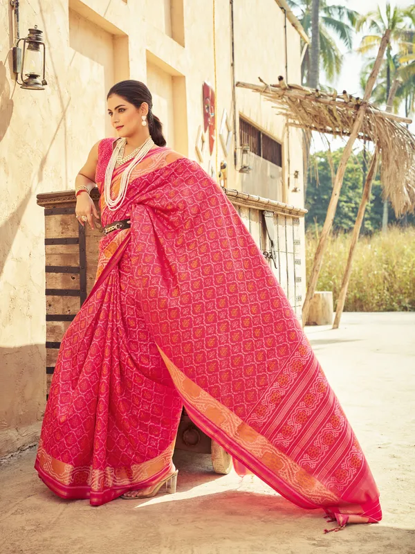 Gajari_Pink_Soft_Silk_For_Women_&_Girls