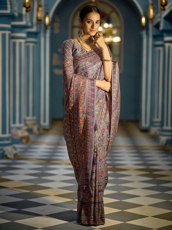 Grey_Soft_Silk_For_Women_&_Girls