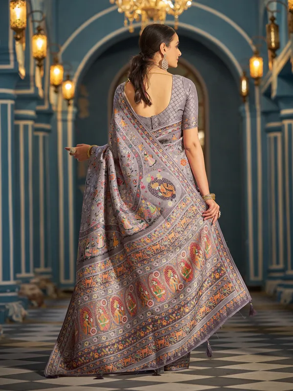 Grey_Soft_Silk_For_Women_&_Girls