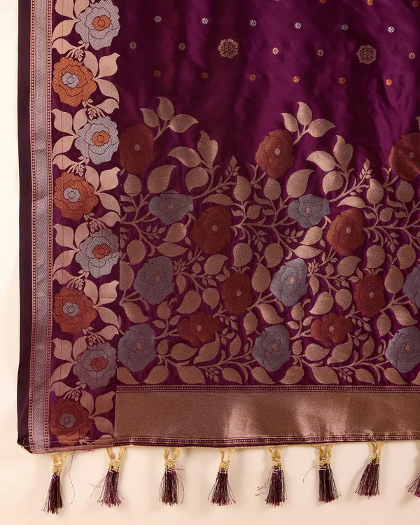 Purple_Patola_Silk_Weaved_With_Contrast_Meenakari_Saree_For_Women_&_Girls