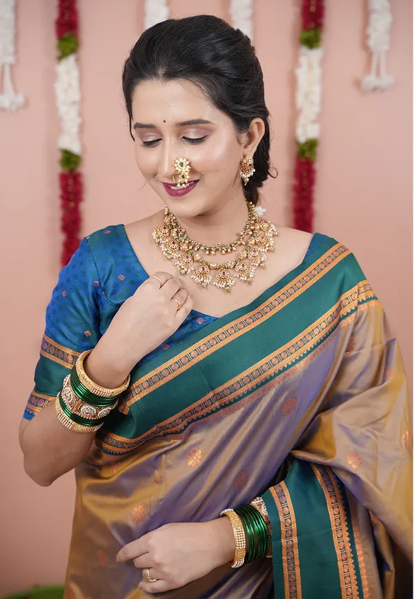 Chikoo_Soft_Silk_With_Floral_Motifs_Weaved_Saree_With_Blouse_Piece_For_Women_&_Girl