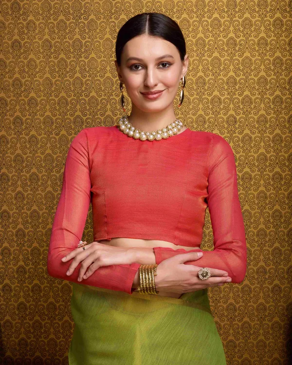 Pista_Linen_Saree_For_Women_&_Girls