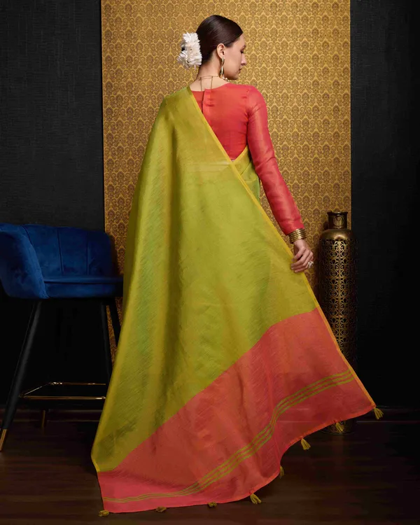 Pista_Linen_Saree_For_Women_&_Girls