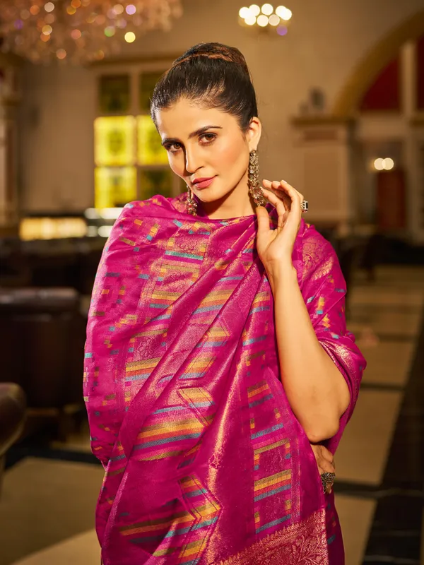 Rani_Organza_Saree_For_Women_&_Girls