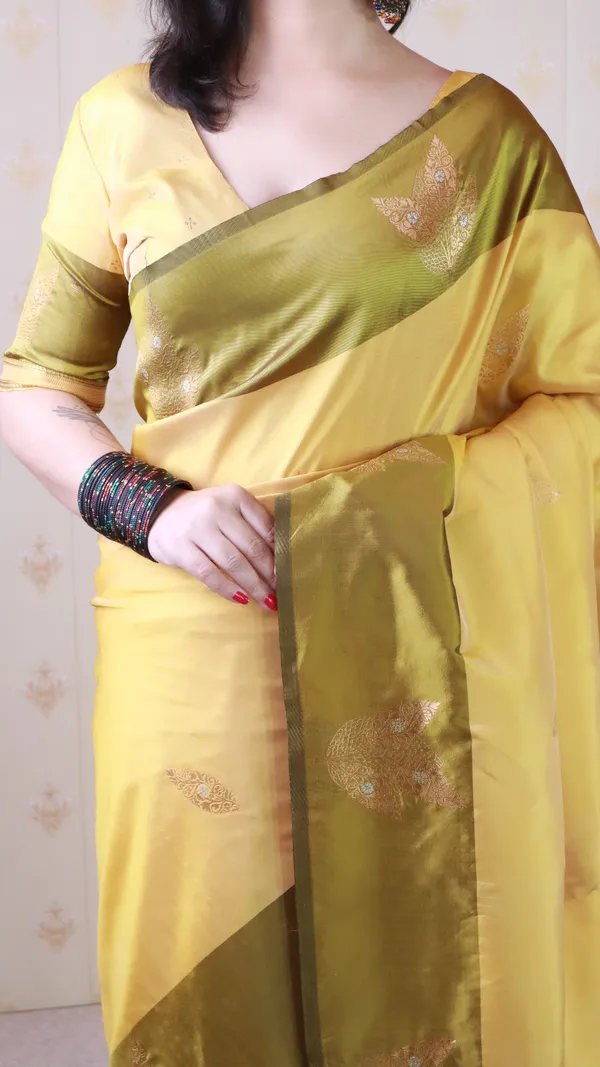 Yellow_Soft_Silk_With_Zig_Zag_Motifs_Saree_With_Blouse_Piece_For_Women_&_Girl