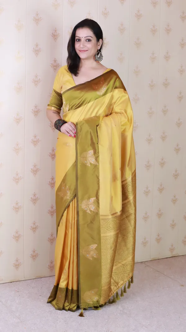 Yellow_Soft_Silk_With_Zig_Zag_Motifs_Saree_With_Blouse_Piece_For_Women_&_Girl