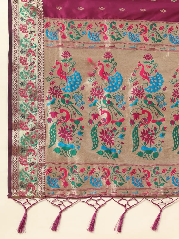 Maroon_Paithani_Silk_For_Women_&_Girls