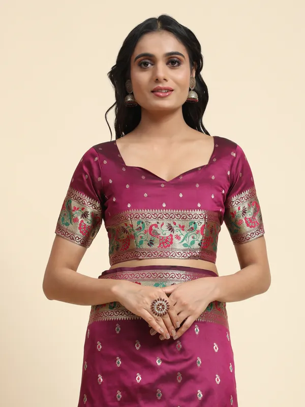 Maroon_Paithani_Silk_For_Women_&_Girls