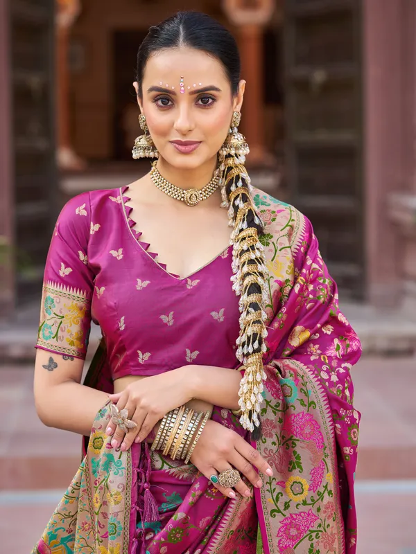 Dark_Pink_Soft_Silk_For_Women_&_Girls