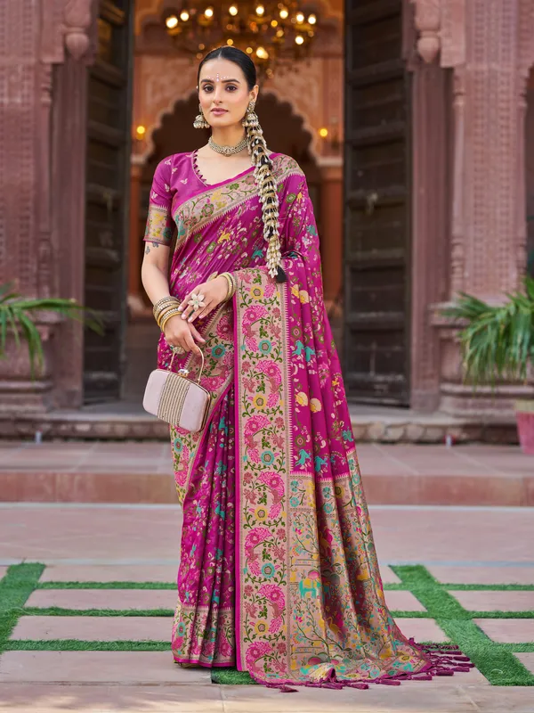 Dark_Pink_Soft_Silk_For_Women_&_Girls