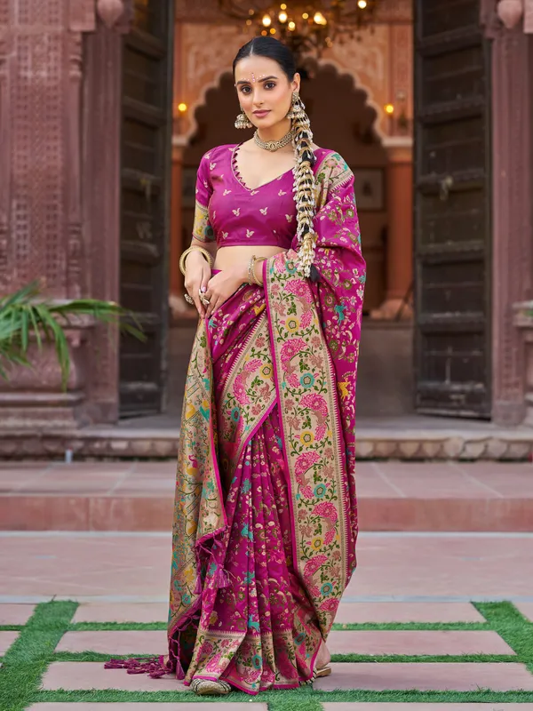 Dark_Pink_Soft_Silk_For_Women_&_Girls