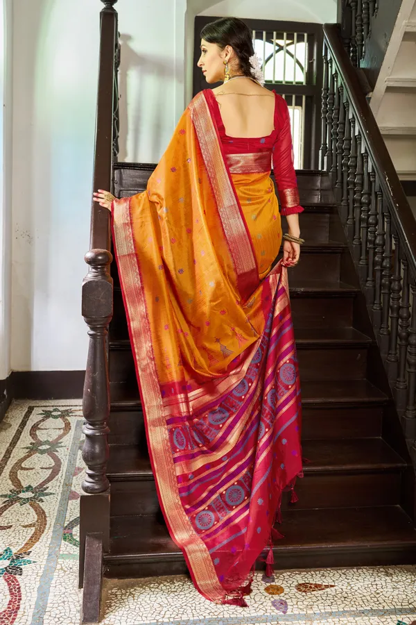 Mustard_Raw_Silk_For_Women_&_Girls
