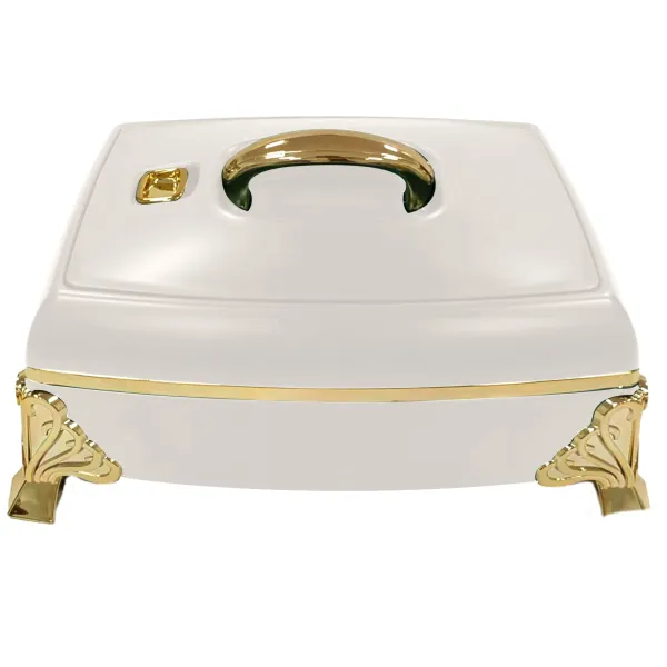 White_Luxury_Rectangular_Casserole_5.5L_With_Golden_Legs_&_Handle