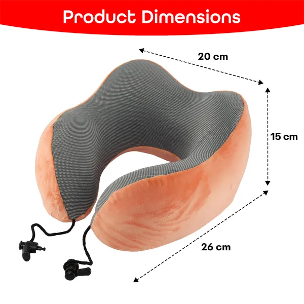 Orange_Extra_Soft_Memory_Foam_Travel_Neck_Pillow