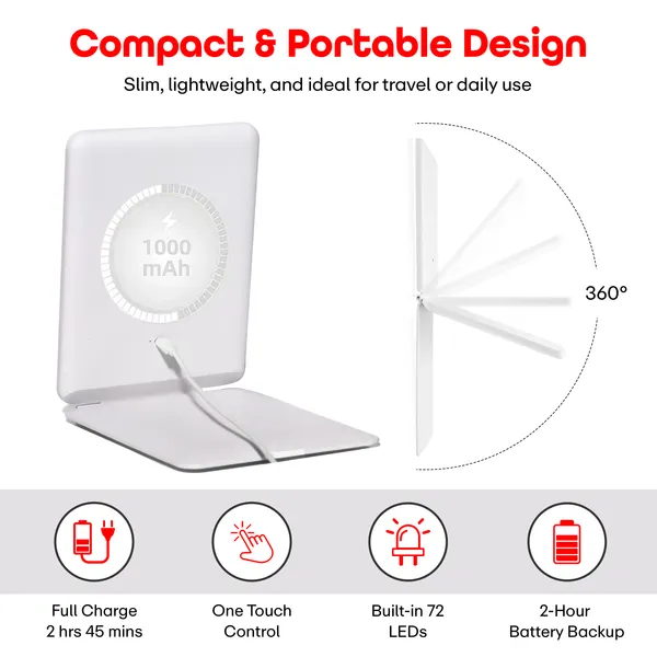 White_Led_Rechargeable_Travel_Vanity_Mirror