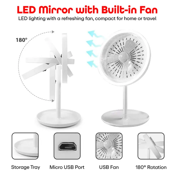 White_Led_Fan_Mirror