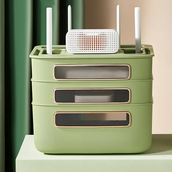 Green_Acrylonitrile_Butadiene_Styrene_Wifi_Router_Storage_Box
