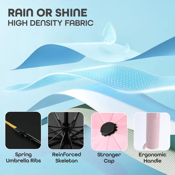 Pink_Portable_Travel_Waterproof_Umbrella