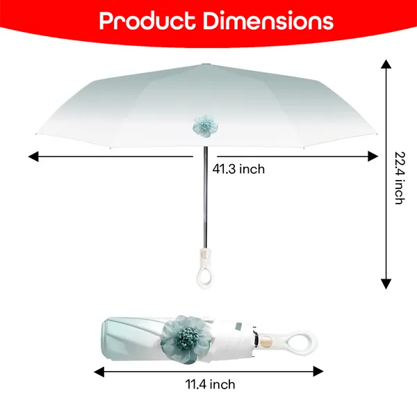 Green_Mini_Folding_Umbrella_With_Flower_Designed