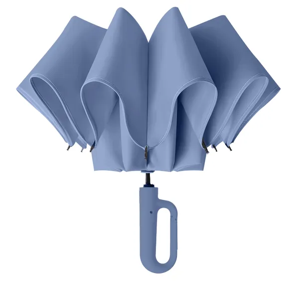Blue_Compact_Travel_Umbrella_With_Reflective_Strip