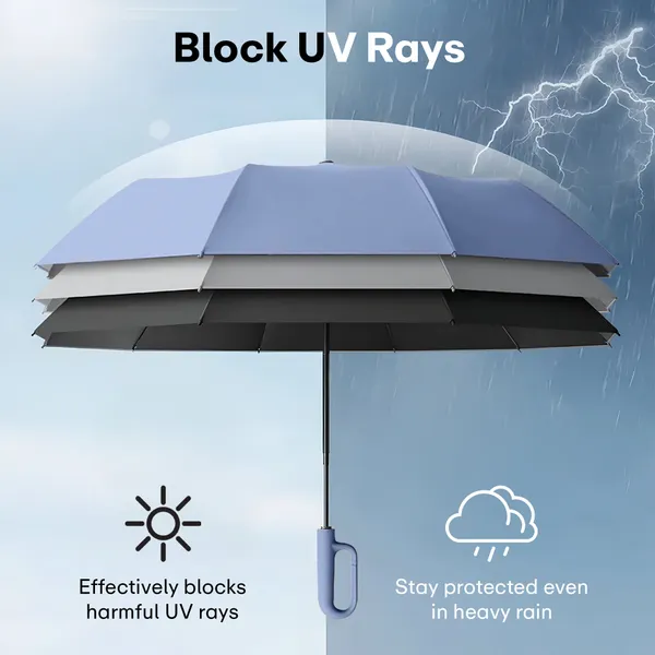 Blue_Compact_Travel_Umbrella_With_Reflective_Strip