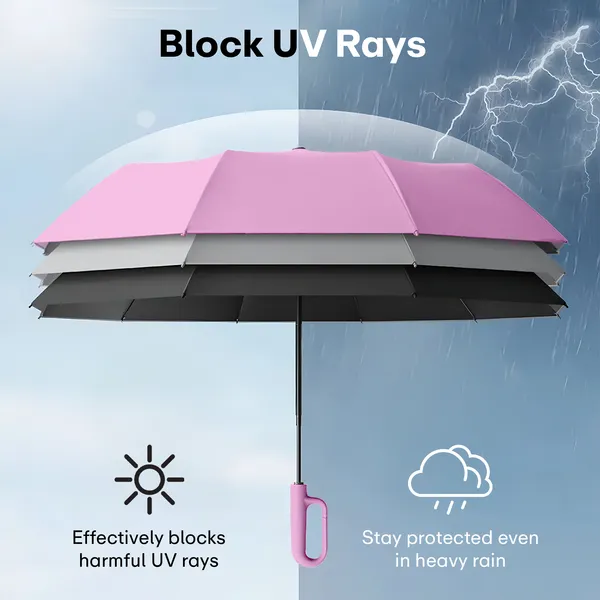 Pink_Compact_Travel_Umbrella_With_Reflective_Strip