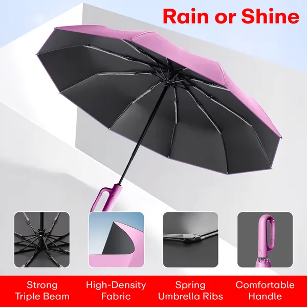 Pink_Compact_Travel_Umbrella_With_Reflective_Strip