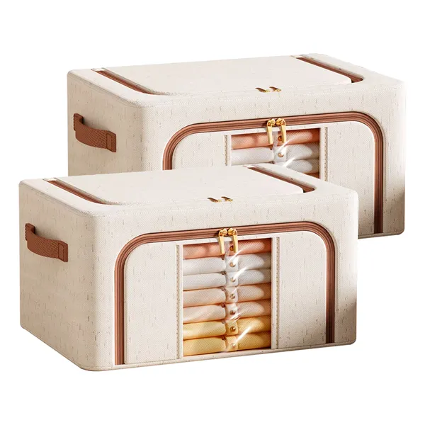 White_Cotton_Linen_Wardrobe_Clothes_Organizer