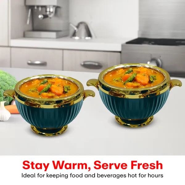 Set_Of_3_Green_Luxury_Casserole_(1.2L+1.8L+3.2L)_With_Golden_Finish