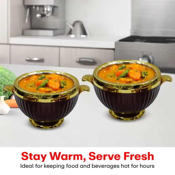Set_Of_3_Maroon_Luxury_Casserole_(1.2L+1.8L+3.2L)_With_Golden_Finish