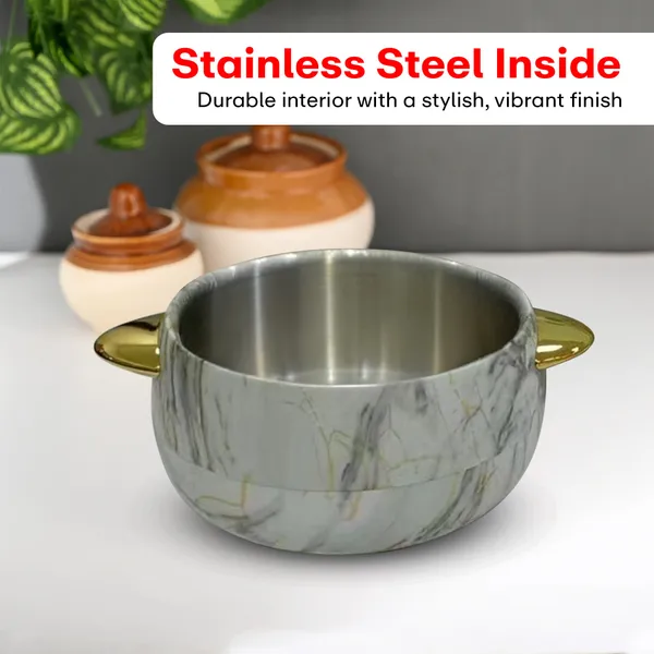 White_Elegant_Golden_Handles_Marble_Finish_Casserole_Set_Of_3_(1L+2L+3.5L)