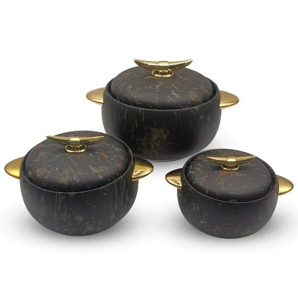 White_Elegant_Golden_Handles_Marble_Finish_Casserole_Set_Of_3_(1L+2L+3.5L)