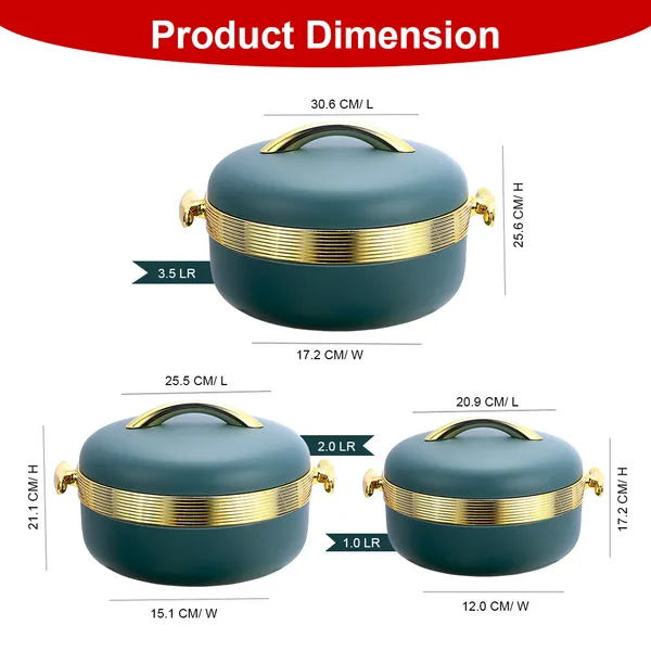 Set_Of_3_Green_Elegant_Matte_Insulated_Casserole_(3.5L+2L+1L)