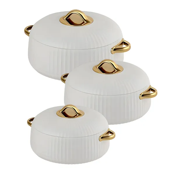 Set_Of_3_White_Luxury_Ribbed_Insulated_Casserole_With_Gold_Handles_(1L_+_2.5L_+3.5L)