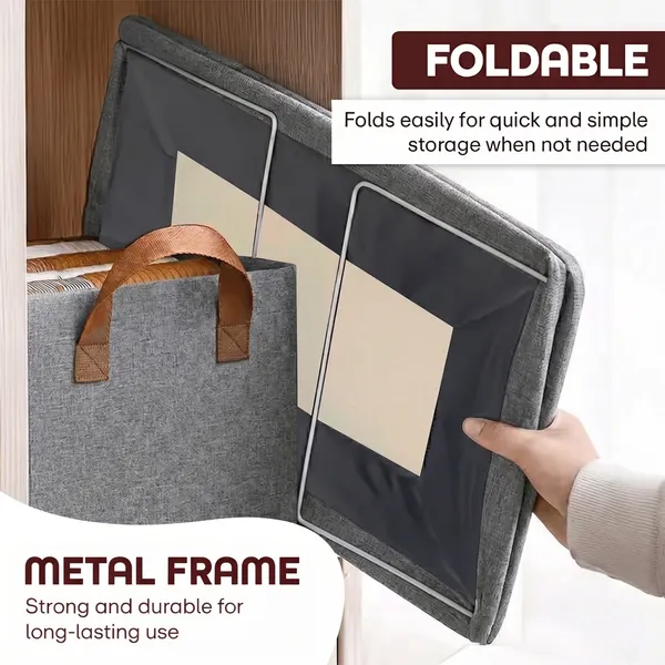 Premium_Oxford_Cloth_Organiser_Grey_XL_–_Foldable_Wardrobe_Storage_Box_with_Metal_Frame_|_Pack_of_2