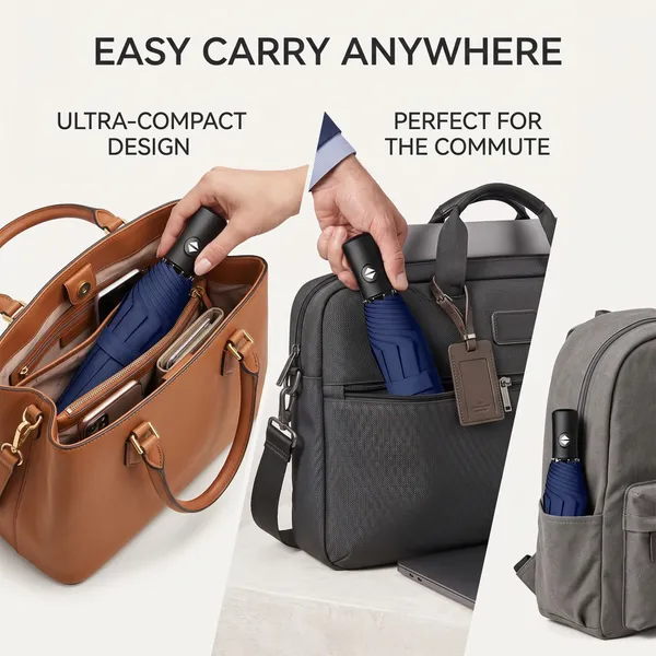 PrimePick_3-Fold_Compact_Travel_Umbrella_Blue