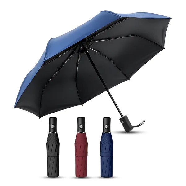 PrimePick_3-Fold_Compact_Travel_Umbrella_Blue