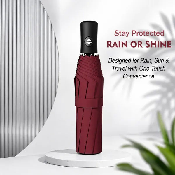 PrimePick_3-Fold_Compact_Travel_Umbrella_Red