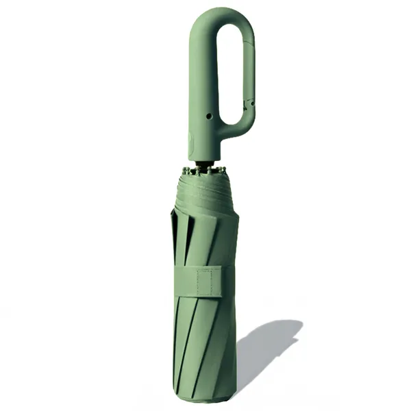 Green_Compact_Travel_Umbrella_With_Reflective_Strip