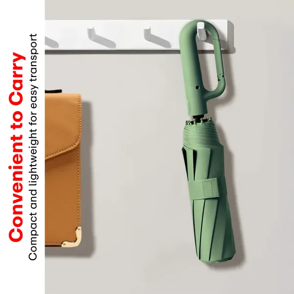 Green_Compact_Travel_Umbrella_With_Reflective_Strip