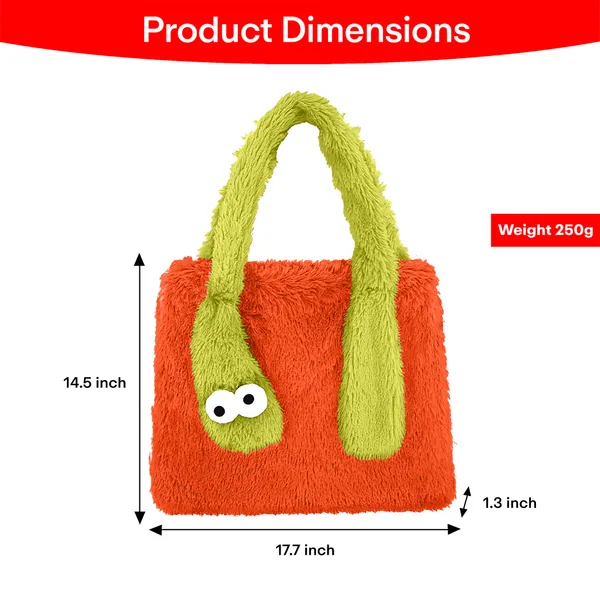 Orange_Terry_Fur_Shopper_Bag