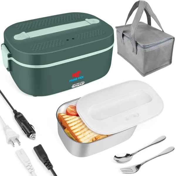 Green_Electric_Lunch_Box_80W_1.8L_4_In1_Portable_Food_Warmer