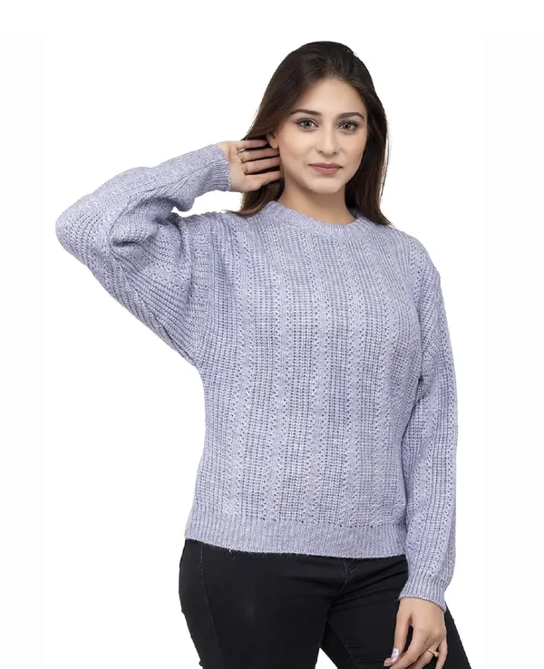 Aqua_Blue_Women_100%_Wool_Pullover_Sweater_Regular_Fit_For_Winter_Wear