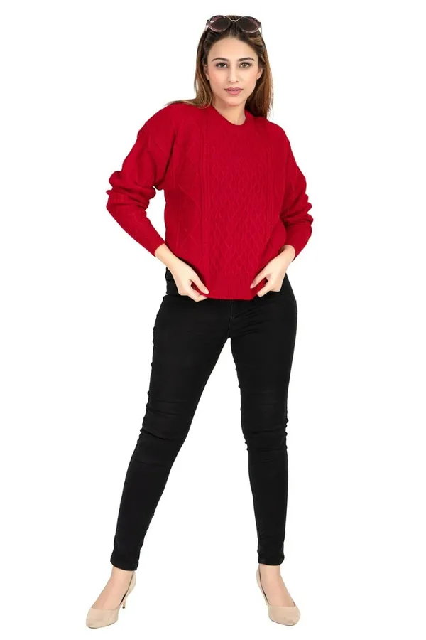Womens_Wool_Round_Neck_Pullover_Sweater